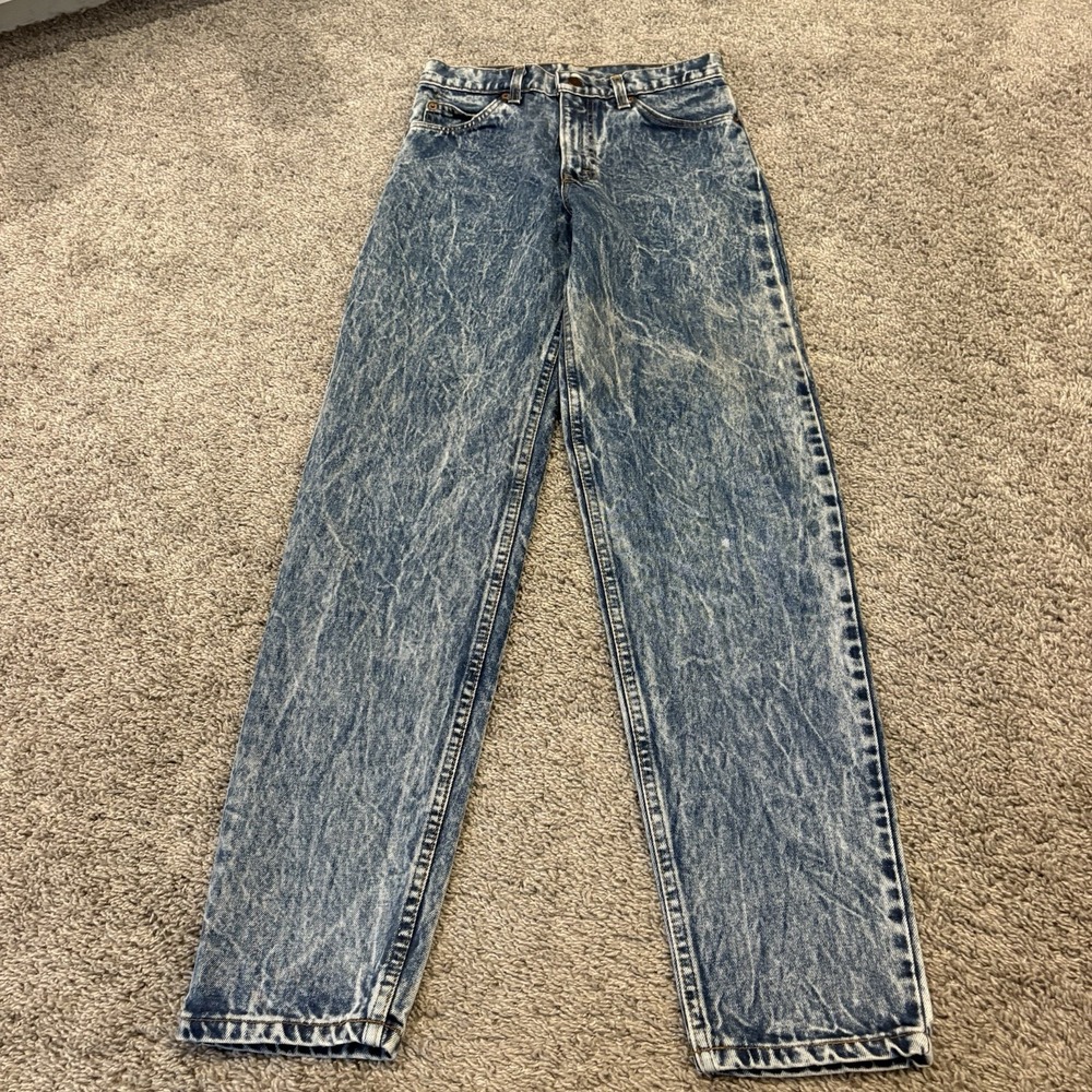 Vintage Levi's 550 Jeans USA Acid Wash Orange Tab 28x32 Made In USA 80's 90's - Picture 2 of 14